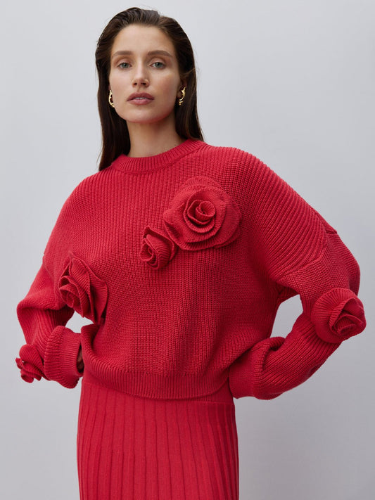 Oversize Pullover mit Blumen von Nenya - GRAYSS FASHION