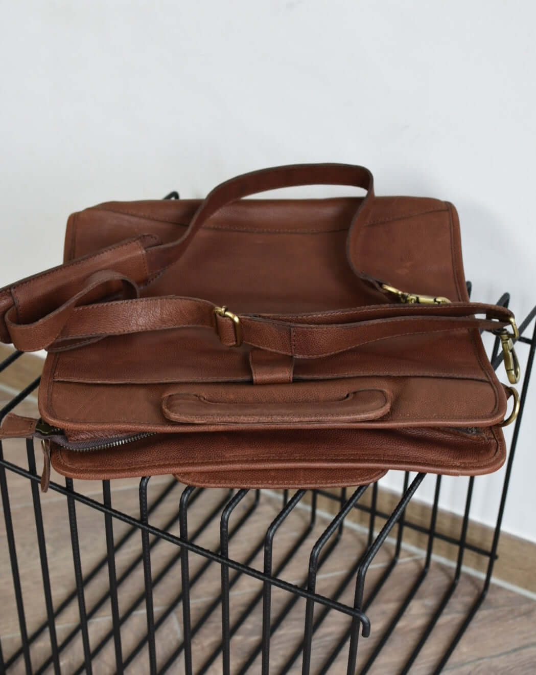 Briefcase cognac - GRAYSS FASHION