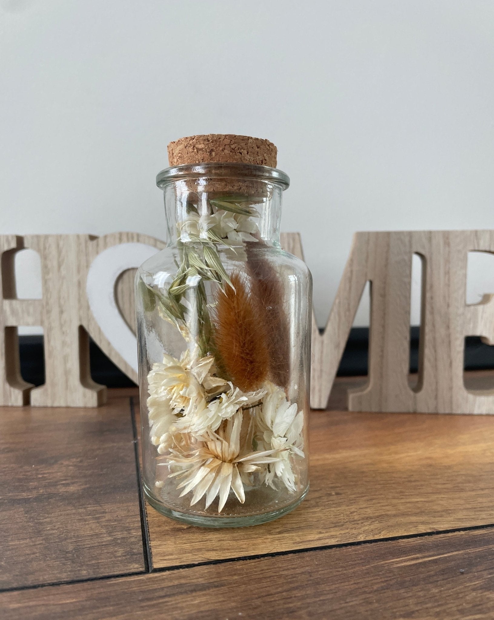 Glas mittel mit getrockneten Blumen - GRAYSS FASHION & HOME