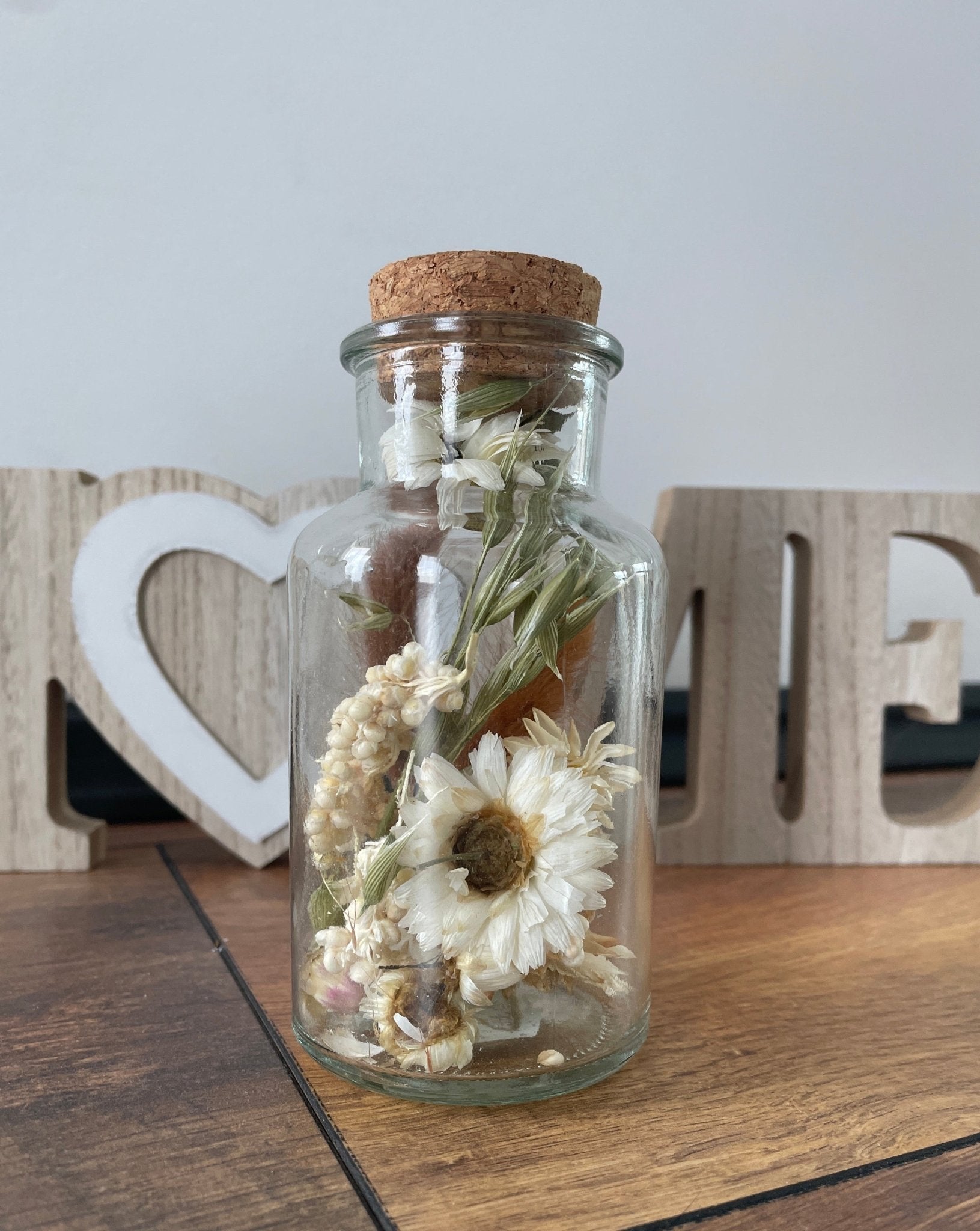 Glas mittel mit getrockneten Blumen - GRAYSS FASHION & HOME