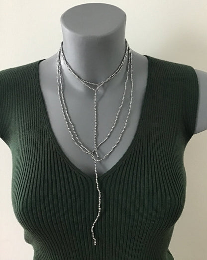 Halskette Hämatit silber oder grau - GRAYSS FASHION
