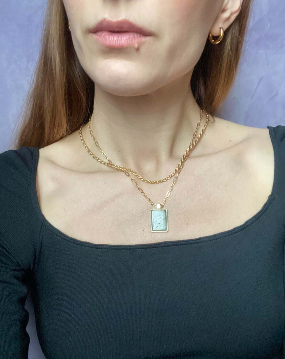 Halskette Labradorite Anhänger - GRAYSS FASHION