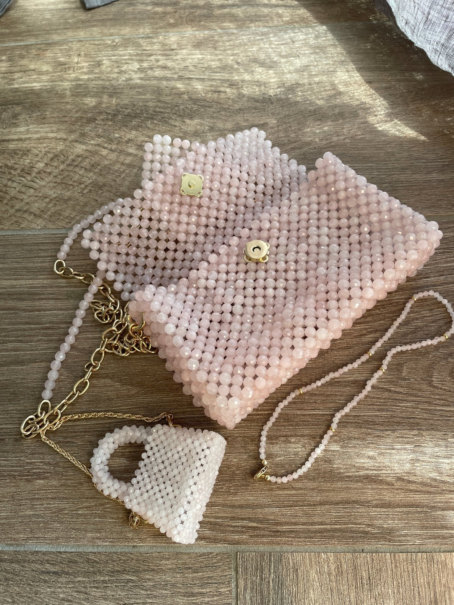 Handtasche aus Rosenquarz - GRAYSS FASHION & HOME