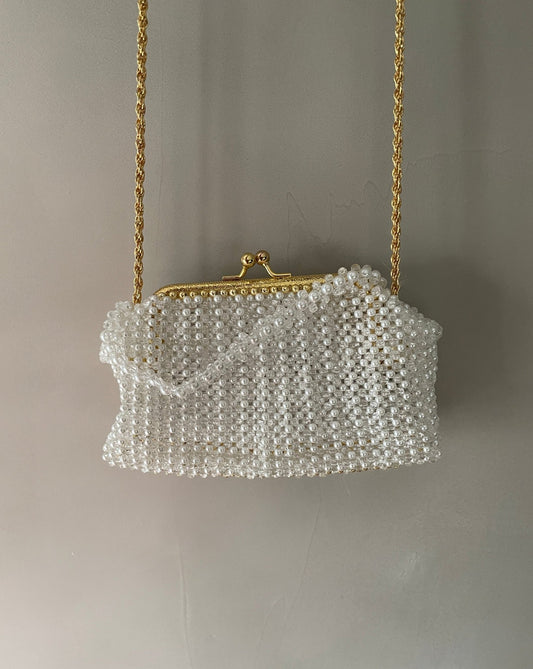 Handtasche in Vintage Style aus Bergkristall klar - GRAYSS FASHION & HOME