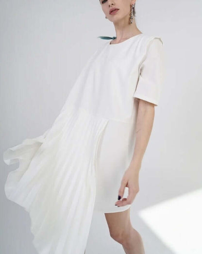 Olga Babich dress white pleated