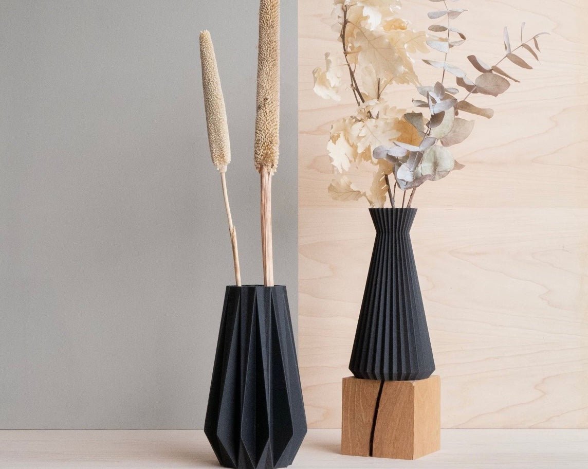 Origami Vase schwarz - GRAYSS FASHION & HOME