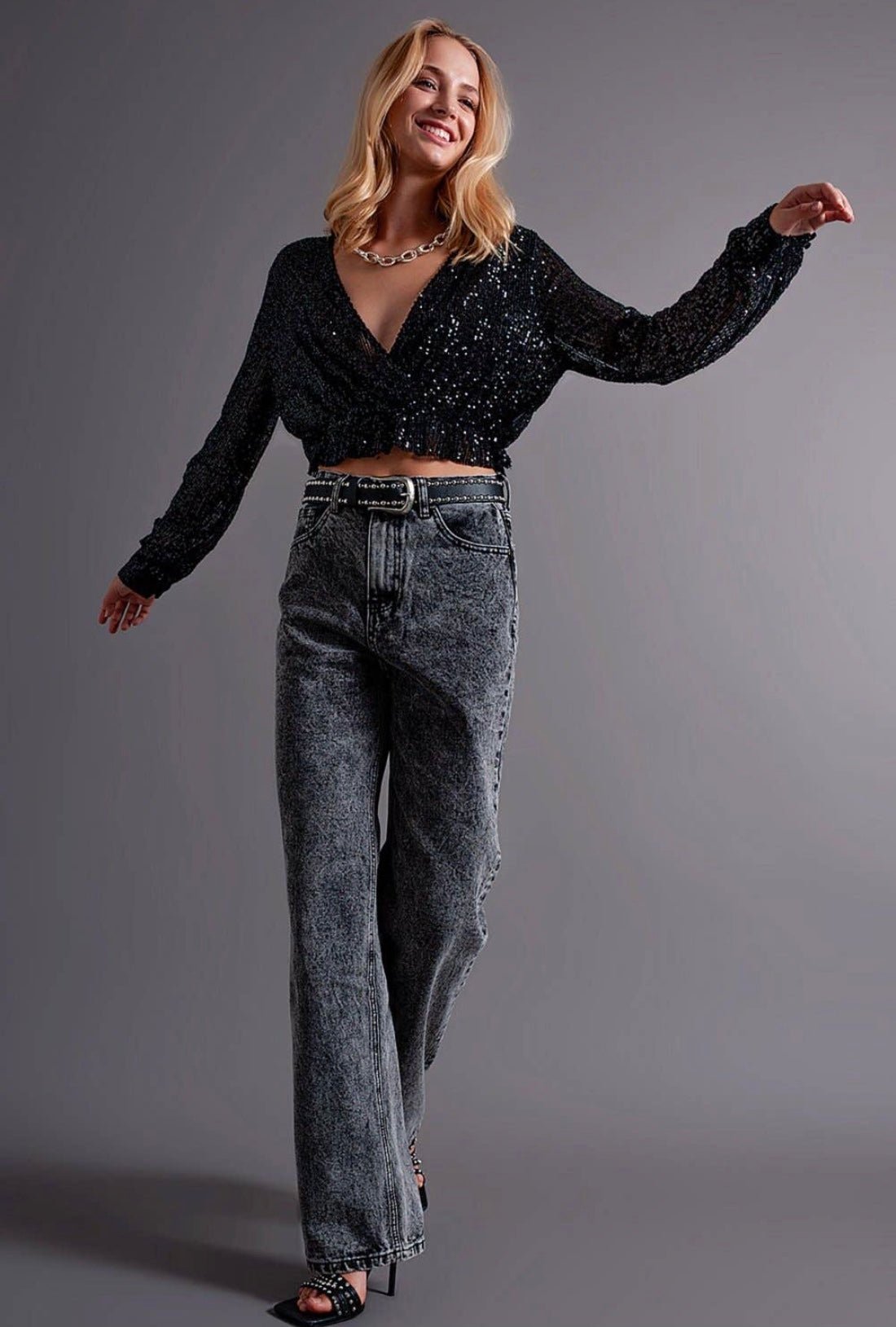 Q2 Mom Jeans schwarz - GRAYSS FASHION