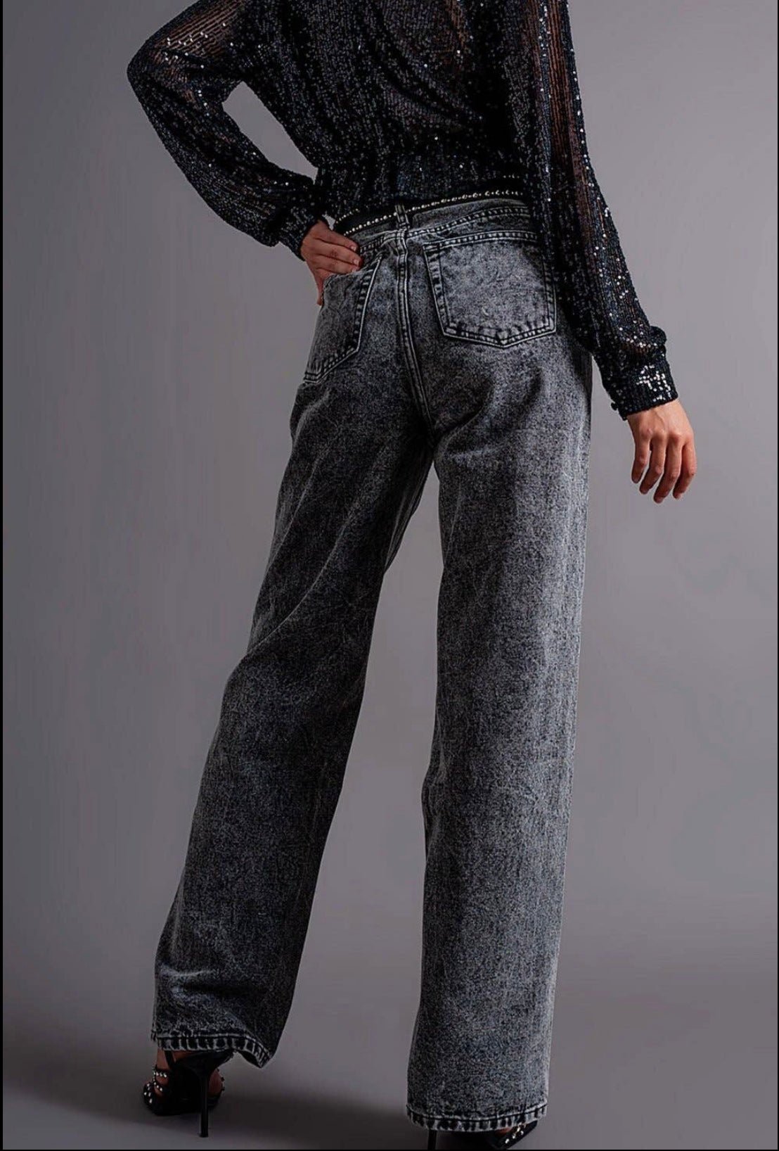 Q2 Mom Jeans schwarz - GRAYSS FASHION