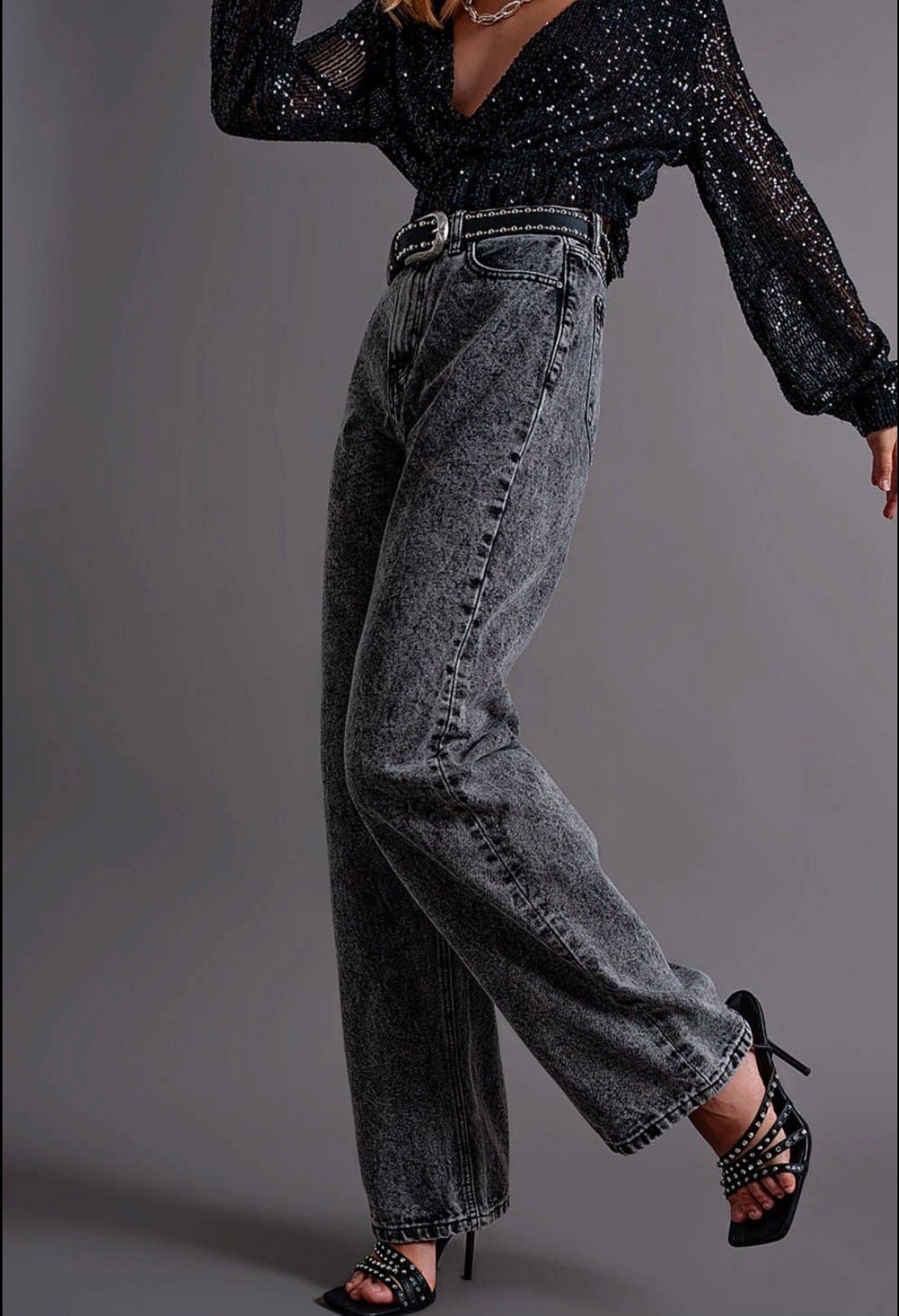 Q2 Mom Jeans schwarz - GRAYSS FASHION