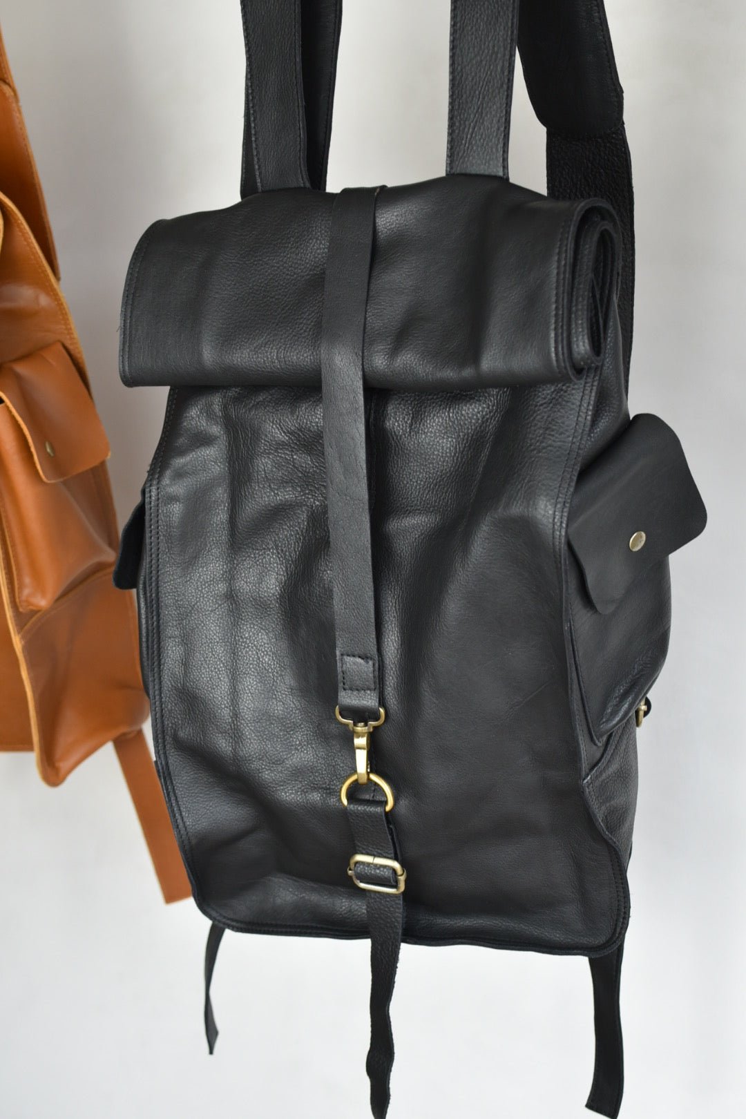 Rolltop Rücksack schwarz oder braun - GRAYSS FASHION