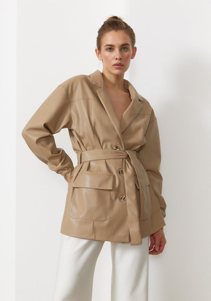 Studio 29 Blazer Kunstleder beige